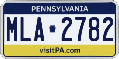 PA license plate MLA2782
