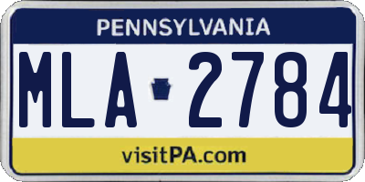 PA license plate MLA2784