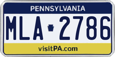 PA license plate MLA2786