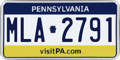 PA license plate MLA2791