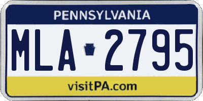 PA license plate MLA2795