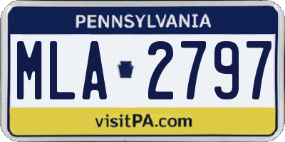 PA license plate MLA2797