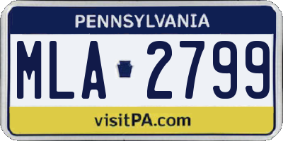PA license plate MLA2799