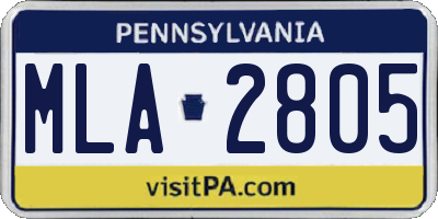 PA license plate MLA2805