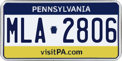 PA license plate MLA2806