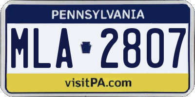 PA license plate MLA2807