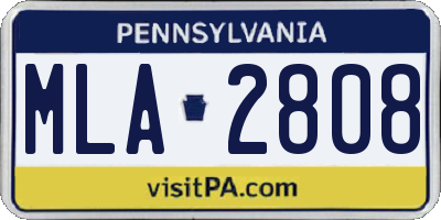 PA license plate MLA2808