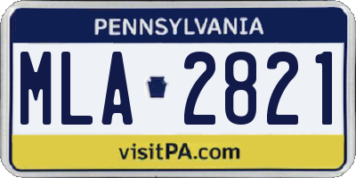 PA license plate MLA2821
