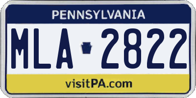 PA license plate MLA2822