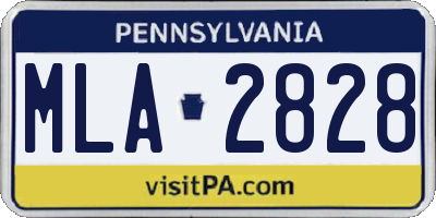 PA license plate MLA2828