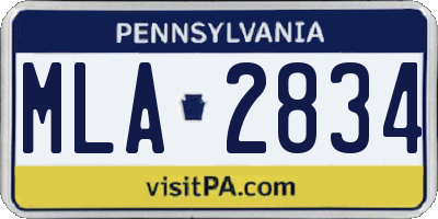 PA license plate MLA2834