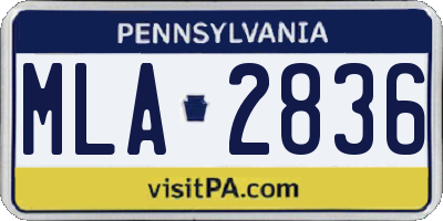 PA license plate MLA2836