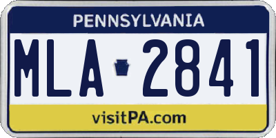 PA license plate MLA2841