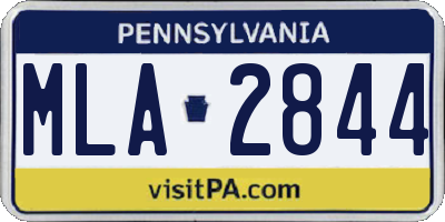 PA license plate MLA2844