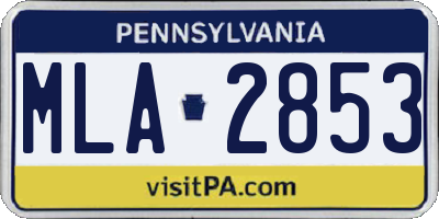 PA license plate MLA2853