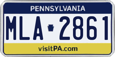 PA license plate MLA2861