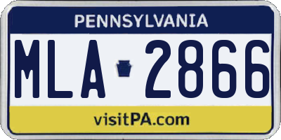 PA license plate MLA2866