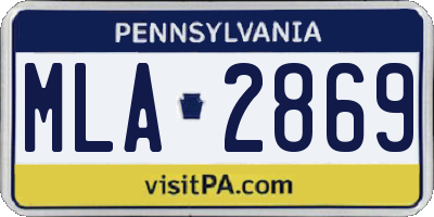 PA license plate MLA2869