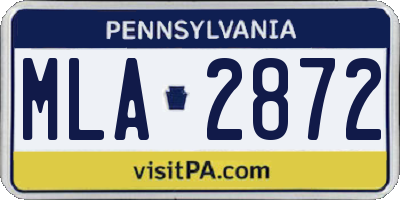PA license plate MLA2872