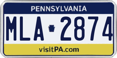 PA license plate MLA2874