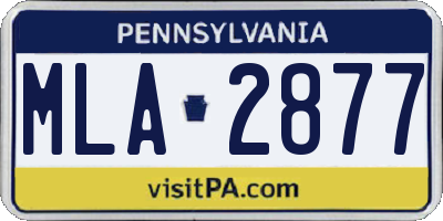 PA license plate MLA2877