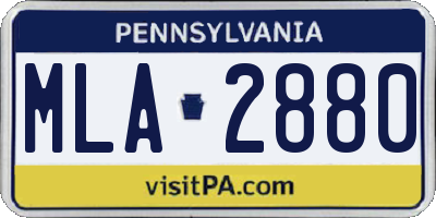 PA license plate MLA2880