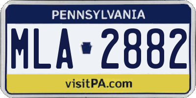 PA license plate MLA2882