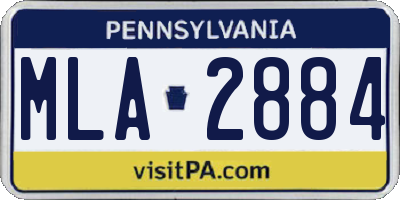 PA license plate MLA2884