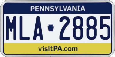 PA license plate MLA2885