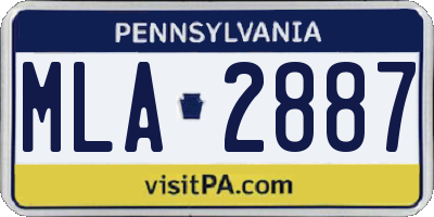 PA license plate MLA2887