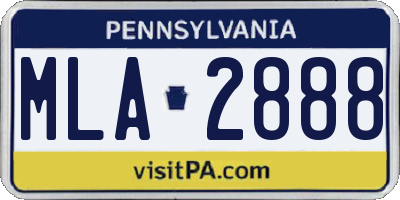 PA license plate MLA2888
