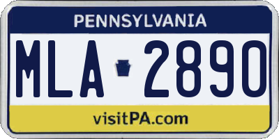 PA license plate MLA2890