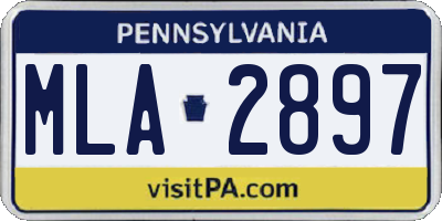 PA license plate MLA2897