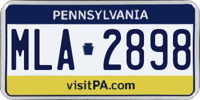 PA license plate MLA2898