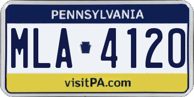 PA license plate MLA4120