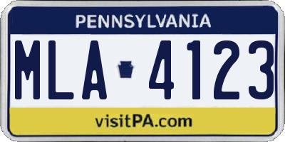 PA license plate MLA4123
