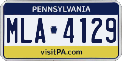 PA license plate MLA4129