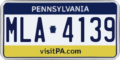 PA license plate MLA4139
