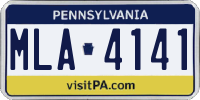 PA license plate MLA4141