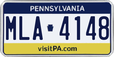 PA license plate MLA4148