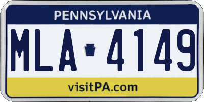 PA license plate MLA4149