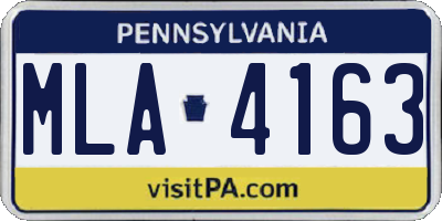 PA license plate MLA4163