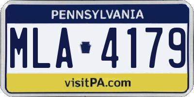 PA license plate MLA4179