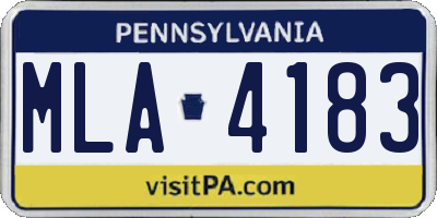 PA license plate MLA4183
