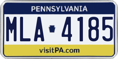 PA license plate MLA4185