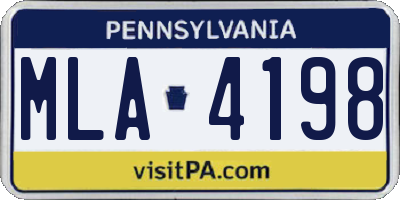 PA license plate MLA4198
