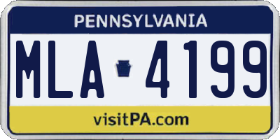 PA license plate MLA4199