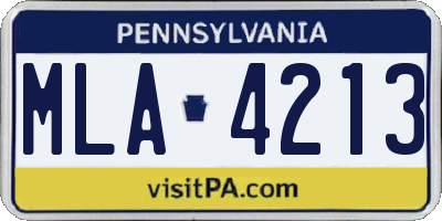 PA license plate MLA4213