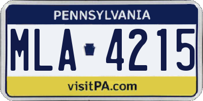 PA license plate MLA4215