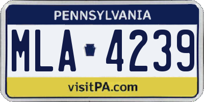 PA license plate MLA4239